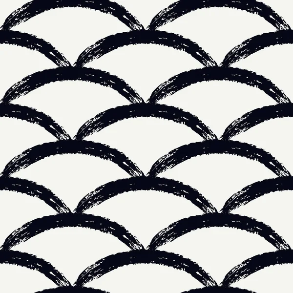 Pinsel Nahtlose Muster Malen Freehand Grunge Design Hintergrund Runde Skala — Stockvektor