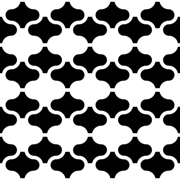 Seamless pattern with paseo ornament. Oriental traditional ornamentation with repeated rounded shapes. Window tracery wallpaper. Grid motif. Digital paper, textile print, web design. Vector art image.