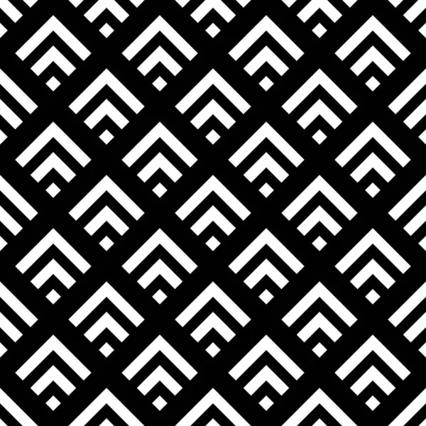 Kusursuz Çin cam izleme deseni tasarımı. Beyaz arka planda tekrarlanan siyah elmaslar ve açı parantezleri. Deniz tarağı süsü. Ölçekli görüntü. Eski Japon deniz tarağı motifi. Squama. Vektör sanatı