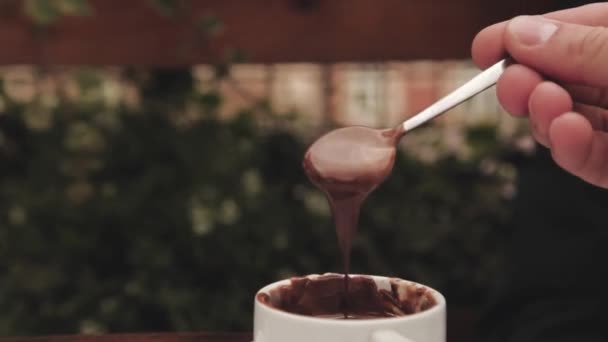 Καυτή Σοκολάτα Ανακατεύοντας Βίντεο — Αρχείο Βίντεο