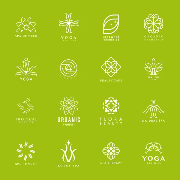 Vector Emblema Abstracto Spa Orgánico Natural Yoga — Vector de stock