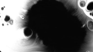 Çiçek mürekkebi. Güzel siyah suluboya mürekkep arkaplanda geçiş yaparken düşer,