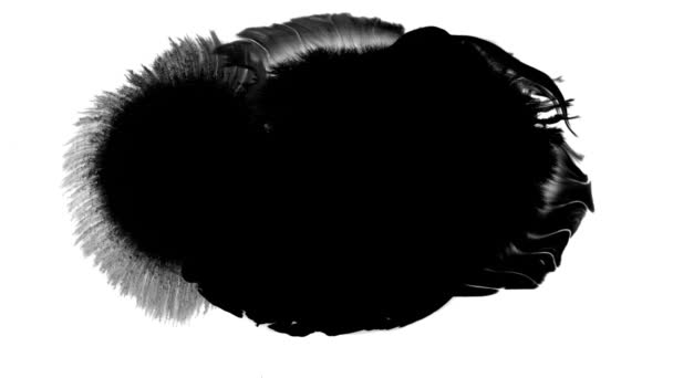Μελάνι Μπλουμ Όμορφο Μαύρο Μελάνι Ακουαρέλα Πέφτει Μετάβαση Ενώ Φόντο — Αρχείο Βίντεο