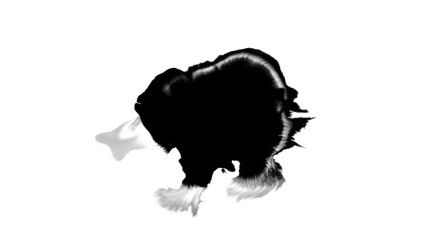 Çiçek Mürekkebi Güzel Siyah Suluboya Mürekkep Arkaplanda Geçiş Yaparken Düşer — Stok video
