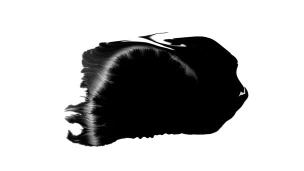Блум Чорнило Красиві Чорні Акварельні Чорнила Падають Перехід Тлі — стокове відео