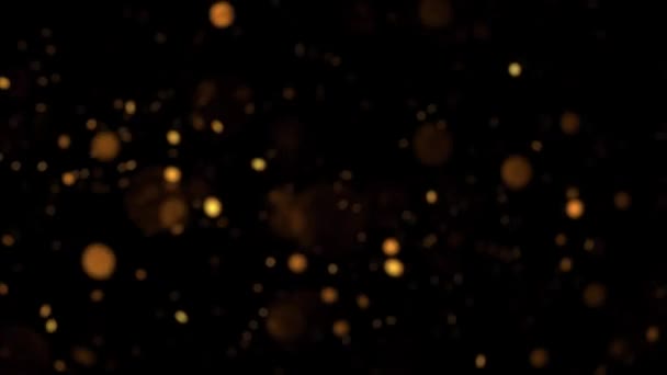 Arany Részecskék Elvont Háttér Arany Ragyogó Csillagok Por Bokeh Csillogás — Stock videók