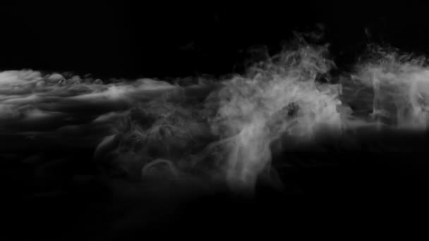 Ground Realistic Smoke Clouds Alpha Channel Dry Ice Smoke Storm — Stock Video