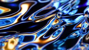 Değişen çok renkli renk dalgalarının soyut arkaplanı. Dalga renklerinin 3 boyutlu animasyonu, holografik renkler, dokular, dalgalanmalar.