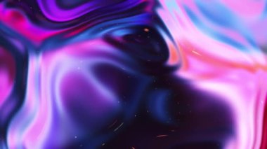 Değişen çok renkli renk dalgalarının soyut arkaplanı. Dalga renklerinin 3 boyutlu animasyonu, holografik renkler, dokular, dalgalanmalar.