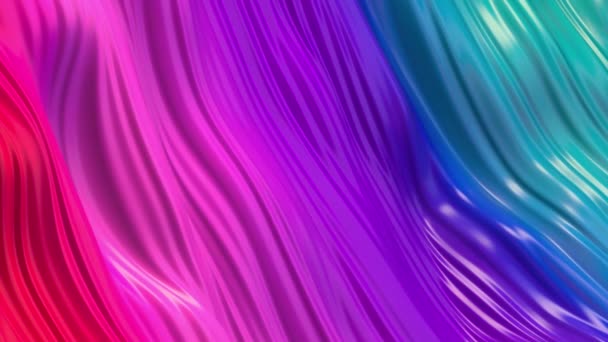 色の多色波の移動の抽象的な背景 波の色 ホログラフィックな色 テクスチャ 波紋の3Dアニメーション — ストック動画