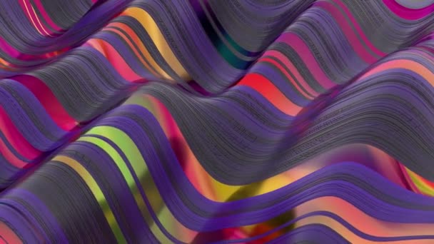 Fond Abstrait Des Vagues Couleurs Multicolores Mouvantes Animation Des Couleurs — Video