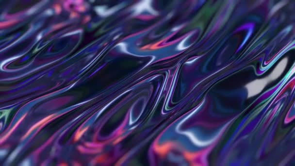 Abstracte Achtergrond Van Bewegende Meerkleurige Golven Van Kleuren Animatie Van — Stockvideo