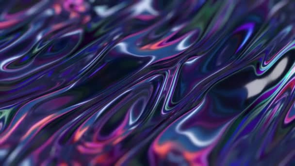 Fond Abstrait Des Vagues Couleurs Multicolores Mouvantes Animation Des Couleurs — Video