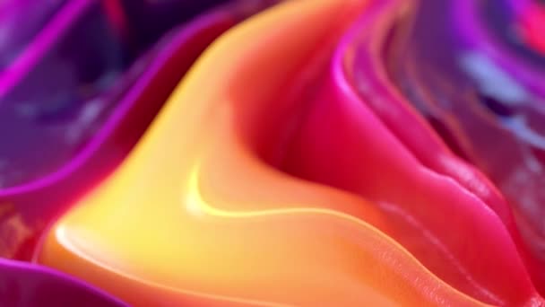 Colorful Abstract Fluid Waves Motion Digital Design Seamless Looping Video — Stock Video