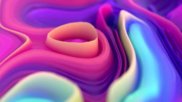Design Digital Movimento Ondas Fluido Abstratas Coloridas Looping Sem Costura — Vídeo de Stock