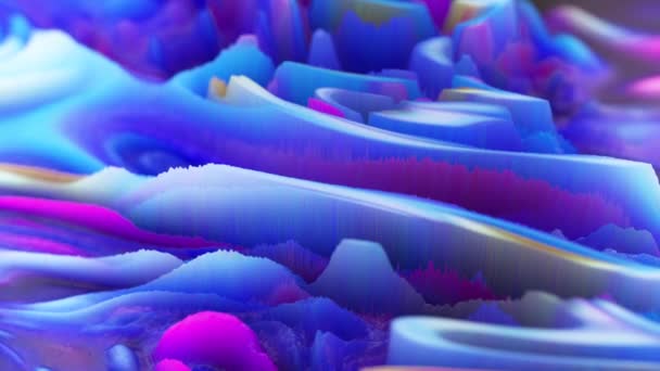 カラフルな抽象的な流体波の動きデジタルデザイン シームレスなループ ビデオアニメーション — ストック動画