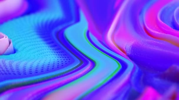 Colorful Abstract Fluid Waves Motion Digital Design Seamless Looping Video — Stock Video