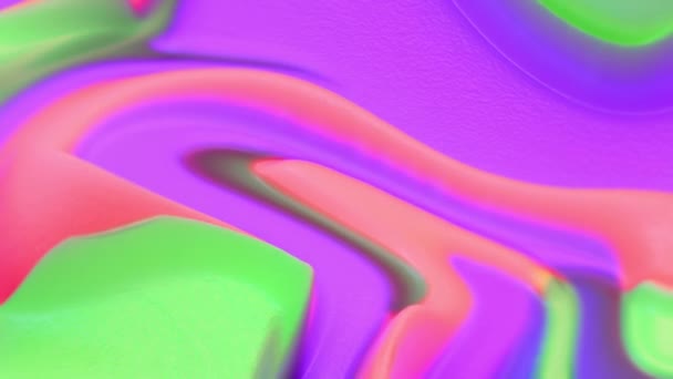 Барвистий Абстрактний Рух Хвиль Рідини Цифровий Дизайн Безшовна Петля Відео — стокове відео