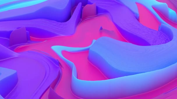 Красочная Абстрактная Жидкость Волн Движения Цифрового Дизайна Бесшовный Цикл Видеоанимация — стоковое видео