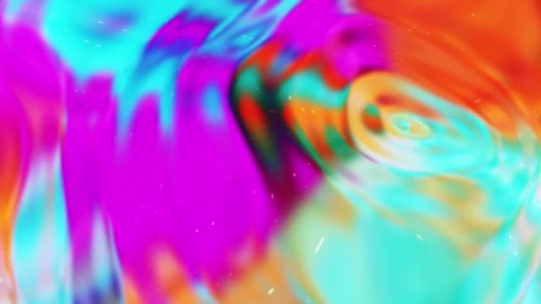Абстрактний Фон Рухомих Різнокольорових Хвиль Кольорів Анімація Кольорів Хвиль Голографічні — стокове відео