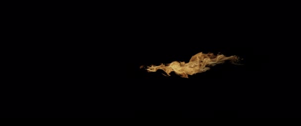 Zeitlupenvideo Das Flammen Und Verbrennung Filmt Echter Feueranzünder Auf Schwarzem — Stockvideo