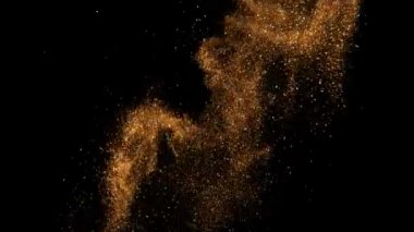 Gelecekçi renkli parçacıklar patlama şok dalgası siber uzayda akarken soyut arkaplan odaklanmasını engeller