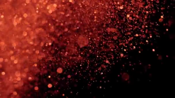 Gelecekçi renkli parçacıklar patlama şok dalgası siber uzayda akarken soyut arkaplan odaklanmasını engeller — Stok video