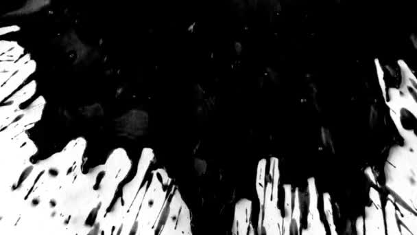 Красивий розлив чорнила, що поглинається на білому тлі — стокове відео