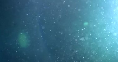 Uçan ve titreşen parçacıkların ışık demeti olarak canlandırıldığı soyut bir arkaplan. Kusursuz döngünün animasyonu. Toz baloncukları kar animasyonu..