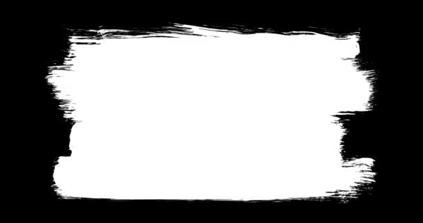 Cat abstrak kuas goresan latar belakang transisi hitam dan putih, animasi percikan cat. Sikat latar transisi hitam dan putih sapuan. — Stok Video