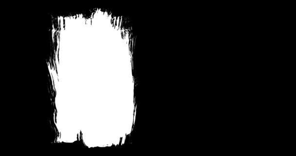 Pincelada abstracta de pincelada fondo de transición en blanco y negro, animación de salpicaduras de pintura. Pincelada de fondo de transición en blanco y negro. — Vídeos de Stock