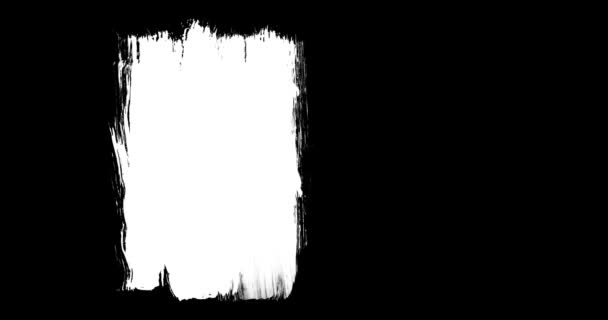 Abstrakter Pinselstrich, schwarzer und weißer Übergangshintergrund, Animation von Farbspritzern. Pinselstrich schwarz und weiß Übergangshintergrund. — Stockvideo