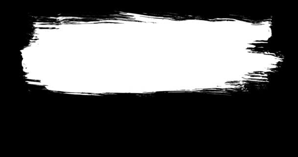 Pennello astratto pennellata sfondo di transizione in bianco e nero, animazione di schizzi di vernice. Pennellata sfondo di transizione in bianco e nero. — Video Stock