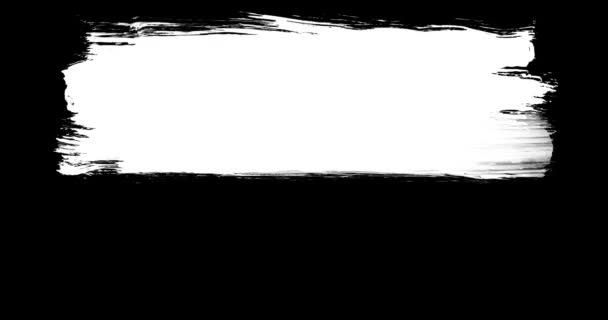 Pincelada abstracta de pincelada fondo de transición en blanco y negro, animación de salpicaduras de pintura. Pincelada de fondo de transición en blanco y negro. — Vídeo de stock