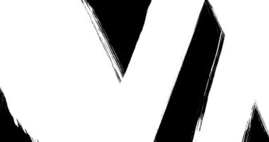 Boyalı Fırça Vuruşu Çerçevesi Giriş Arkaplan / 4k gerçekçi bir el yapımı siyah beyaz boya fırçası doldurma dizisinin animasyonu