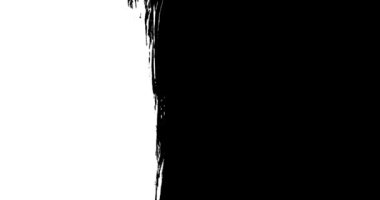 Boyalı Fırça Vuruşu Çerçevesi Giriş Arkaplan / 4k gerçekçi bir el yapımı siyah beyaz boya fırçası doldurma dizisinin animasyonu