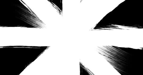 Интро-фон / 4k анимация реалистичной черно-белой кисти ручной работы последовательность заполнения кистью — стоковое видео