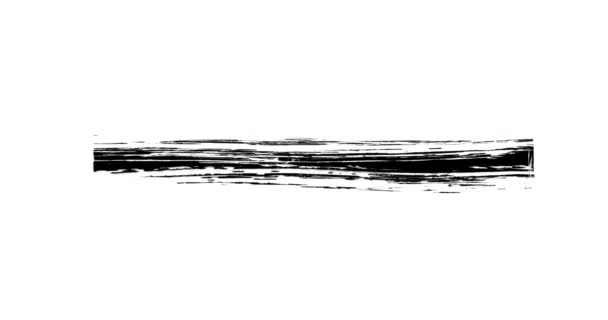 Pennello a pennello Cornice Introduzione Sfondo / animazione 4k di una realistica sequenza di riempimento pennello bianco e nero fatto a mano — Video Stock
