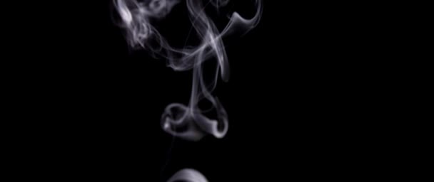 Astratto fumo bianco al rallentatore. Smoke, Nuvola di nebbia fredda sullo sfondo del punto luce. Luce, bianco, nebbia, nube, sfondo nero, 4k — Video Stock