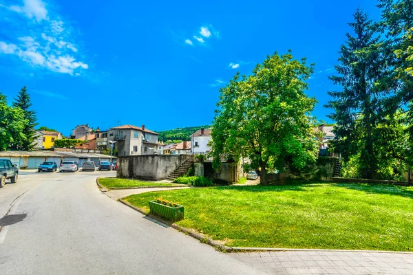 Pazin Altstadtkulisse Malerischer Blick Auf Bunte Landschaft Der Stadt Pazin — Stockfoto