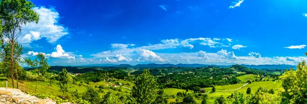 Zagorje Krajobraz Panorama Wiosna Panorama Krajobraz Marmuru Regionie Zagorje Hrvatsko — Zdjęcie stockowe