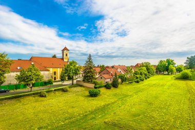Varazdin ilçesirenkli manzara. / Kuzey Hırvatistan Varazdin eski şehir merkezinde manzara, Avrupa. 
