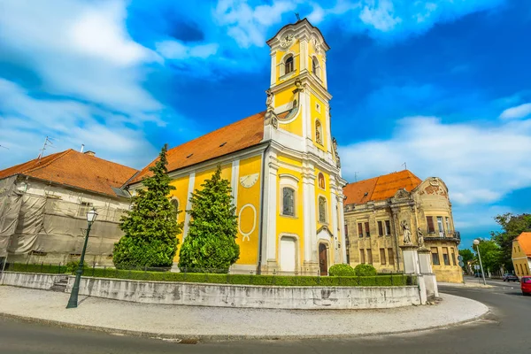 Architektura Barokowa Miasta Varazdin Malowniczy Widok Niesamowity Barokowy Kościół Katolicki — Zdjęcie stockowe