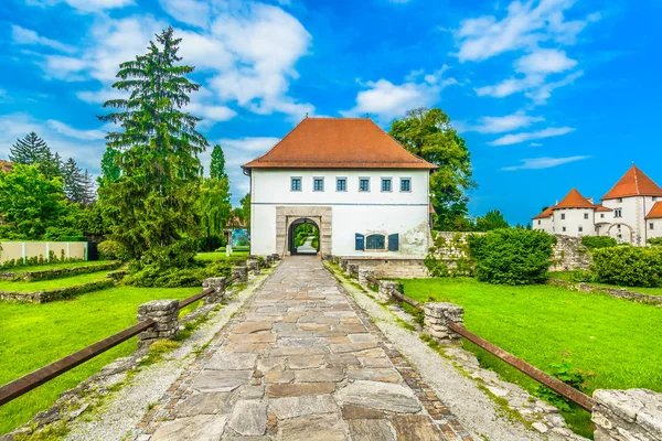 Varazdin Architectuur Oude Stad Schilderachtig Uitzicht Oude Middeleeuwse Architectuur Het — Stockfoto