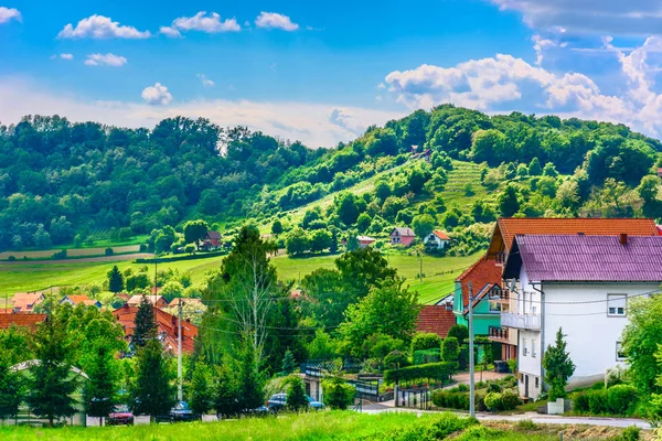 Prigorje Мальовничі Мальовничий Краєвид Вид Мальовниче Селище Zagorje Області Поблизу — стокове фото