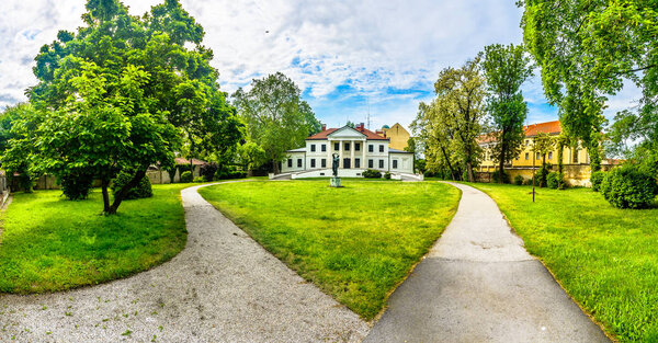 Varazdin panorama architecture outdoord. / Panorama of marble historical architecture in former capital city of Croatia, Varazdin town. 