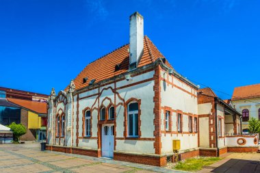 Cakovec mimari bina eski. / Binasında eski geleneksel genel Cakovec şehirde, Medjimurje bölge doğal görünümü.
