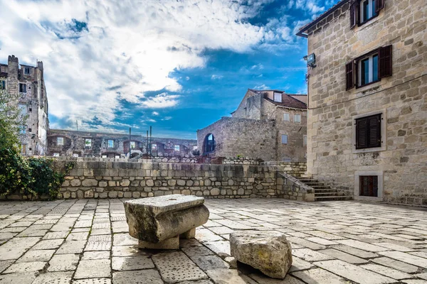 Piazza Vecchia Splti Croazia Vista Panoramica Alla Famosa Vecchia Strada — Foto Stock