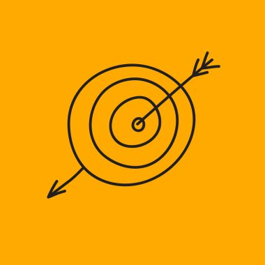 Elle çizilmiş doodle hedef, kroki. Vektör çizim