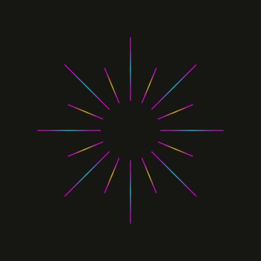 Hipster öğesi, neon renkli izole ışınları, kuvvetli güneş ışığı, patlama arabirimi